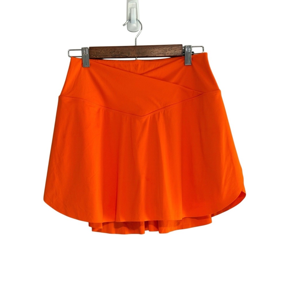 Halara SoftlyZero Airy Crossover High Waist Athletic Skort Skirt Shorts Orange L - Picture 3 of 14
